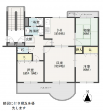 神戸市須磨区西落合、中古マンションの間取り画像です