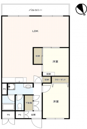 神戸市須磨区高倉町、中古マンションの間取り画像です