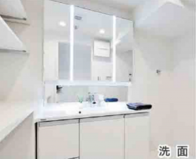 神戸市須磨区中落合、中古マンションの洗面画像です