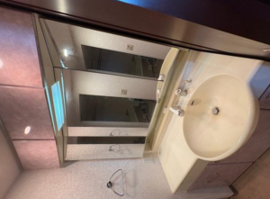 神戸市須磨区潮見台町、中古マンションの洗面画像です