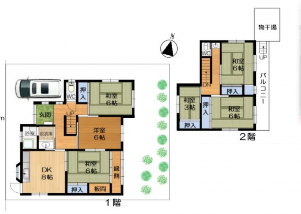 神戸市須磨区妙法寺、中古一戸建ての間取り画像です
