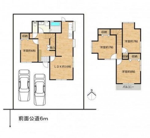 神戸市須磨区東白川台、中古一戸建ての間取り画像です