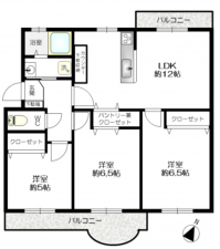 神戸市須磨区横尾、中古マンションの間取り画像です
