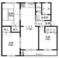 神戸市須磨区菅の台、中古マンションの間取り画像です