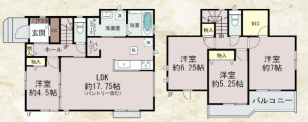神戸市須磨区白川、新築一戸建ての間取り画像です