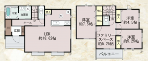 神戸市須磨区白川、新築一戸建ての間取り画像です