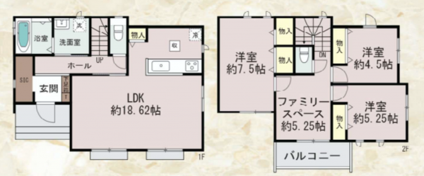 神戸市須磨区白川、新築一戸建ての間取り画像です