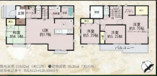 神戸市須磨区車、新築一戸建ての間取り画像です