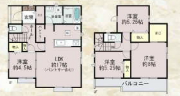 神戸市須磨区車、新築一戸建ての間取り画像です