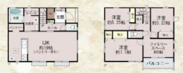 神戸市須磨区白川、新築一戸建ての間取り画像です