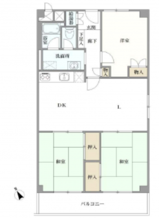 神戸市須磨区高倉町、中古マンションの間取り画像です