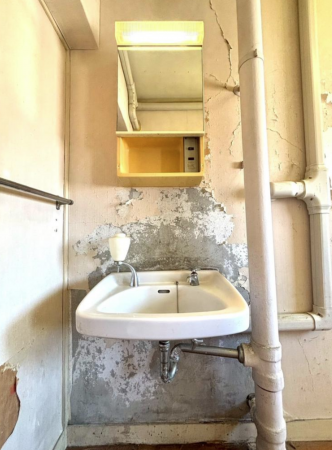 神戸市須磨区友が丘、中古マンションの洗面画像です