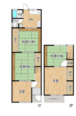 神戸市須磨区戸政町、中古一戸建ての間取り画像です
