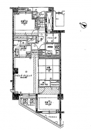 神戸市須磨区清水台、中古マンションの間取り画像です