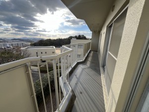 神戸市須磨区北落合、中古マンションのバルコニー画像です