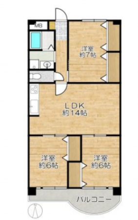 神戸市須磨区友が丘、中古マンションの間取り画像です