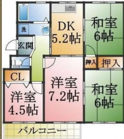 神戸市須磨区高倉台、中古マンションの間取り画像です