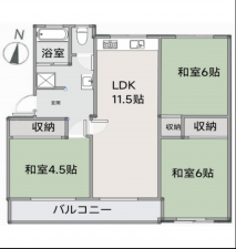 神戸市須磨区高倉台、中古マンションの間取り画像です