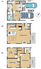 神戸市須磨区戎町、新築一戸建ての間取り画像です