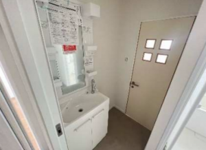 神戸市須磨区高倉台、中古マンションの洗面画像です