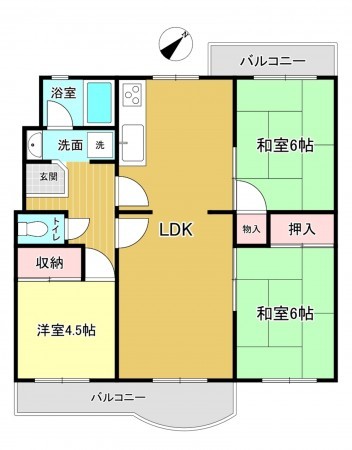 神戸市須磨区神の谷、中古マンションの間取り画像です