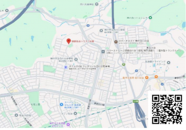 神戸市須磨区北落合、中古マンションの地図画像です