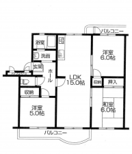 神戸市須磨区横尾、中古マンションの間取り画像です