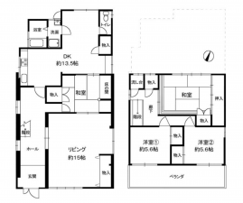 神戸市須磨区南町、中古一戸建ての間取り画像です