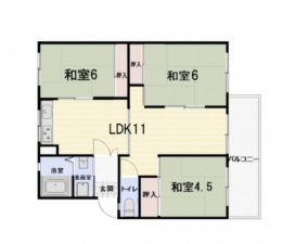 神戸市須磨区高倉台、中古マンションの間取り画像です