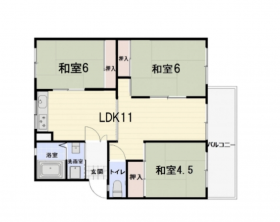 神戸市須磨区高倉台、中古マンションの間取り画像です