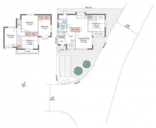 神戸市須磨区若草町、中古一戸建ての間取り画像です