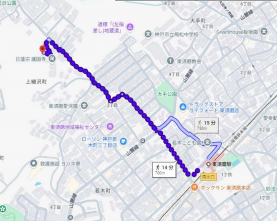 神戸市須磨区上細沢町、中古一戸建ての地図画像です