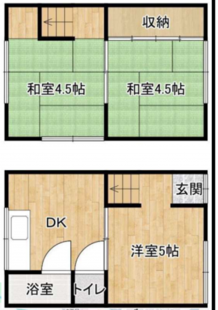 神戸市須磨区上細沢町、中古一戸建ての間取り画像です