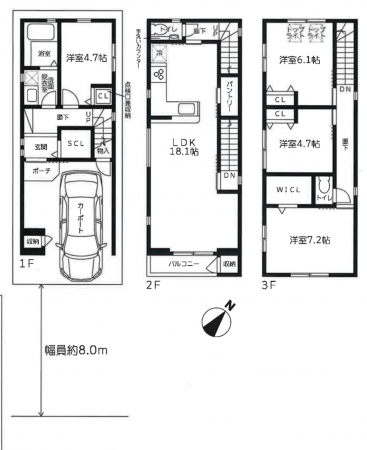 神戸市須磨区大黒町、新築一戸建ての間取り画像です