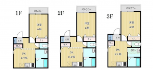 神戸市須磨区前池町、収益物件/マンションの間取り画像です