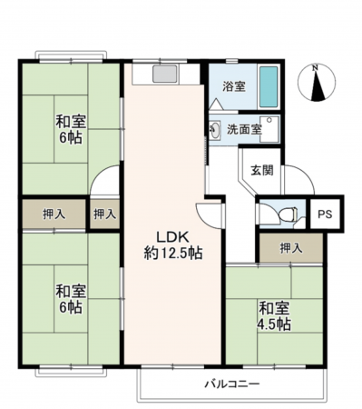 神戸市須磨区磯馴町、中古マンションの間取り画像です