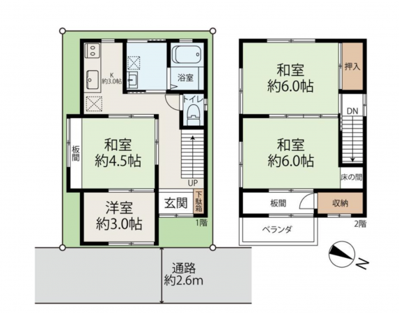 神戸市須磨区妙法寺、中古一戸建ての間取り画像です