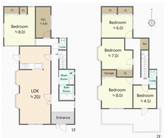 神戸市須磨区東落合、中古一戸建ての間取り画像です