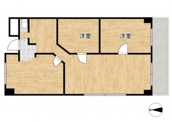 神戸市須磨区白川台、中古マンションの間取り画像です