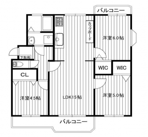 神戸市須磨区横尾、中古マンションの間取り画像です