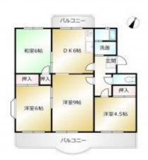 神戸市須磨区南落合、中古マンションの間取り画像です