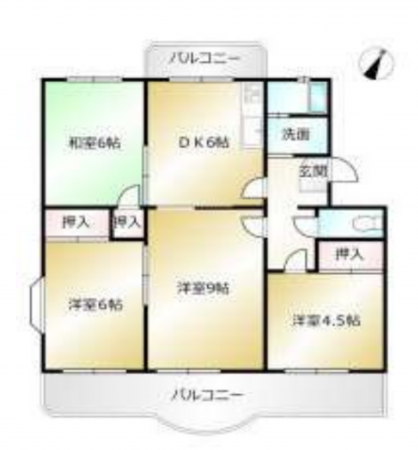 神戸市須磨区南落合、中古マンションの間取り画像です