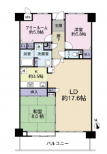 神戸市須磨区白川、中古マンションの間取り画像です