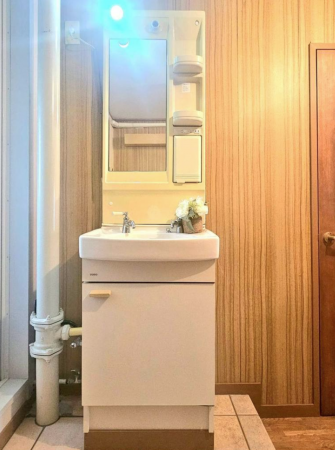 神戸市須磨区菅の台、中古マンションの洗面画像です