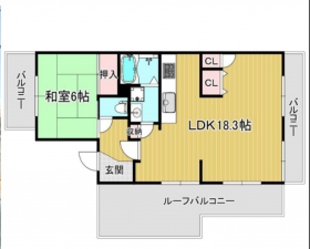 神戸市須磨区禅昌寺町、中古マンションの間取り画像です