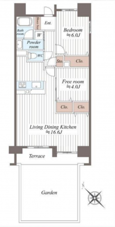 神戸市須磨区村雨町、中古マンションの間取り画像です