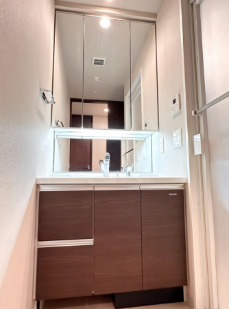 神戸市須磨区村雨町、中古マンションの洗面画像です