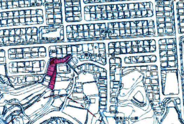 神戸市須磨区車、土地の地図画像です
