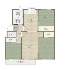 神戸市須磨区高倉台、中古マンションの間取り画像です