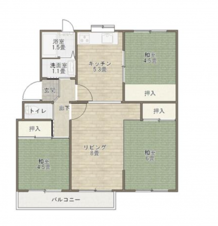 神戸市須磨区高倉台、中古マンションの間取り画像です